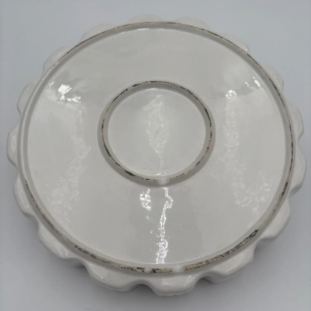 Vtg Quiche au Fromage Pie Plate Tart Pan Fluted Ruffled Edge California Pottey‎